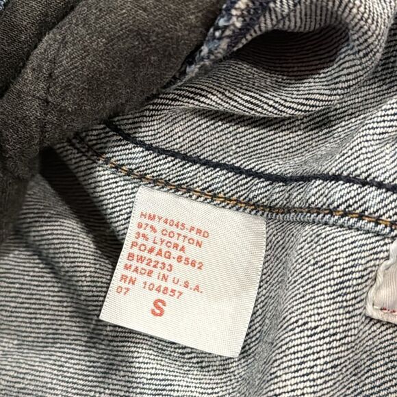 AG Adriano Goldschmied EMILY Women's Blue Denim Jean Jacket Med Wash Size S - Picture 8 of 12